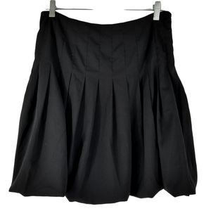 Nicole Miller Black Pleated Mini Bubble Hem Skirt Size 4